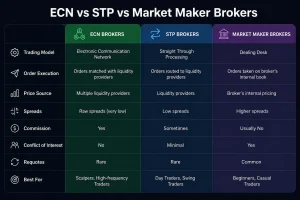 ECN vs STP vs Market Maker Brokers