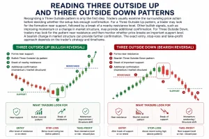 Reading Three Outside Up and Three Outside Down Patterns