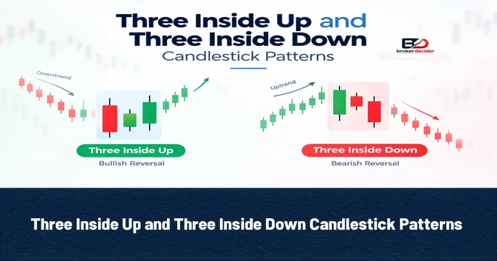 What is Three Inside Up and Three Inside Down Candlestick Patterns? How to Use it?